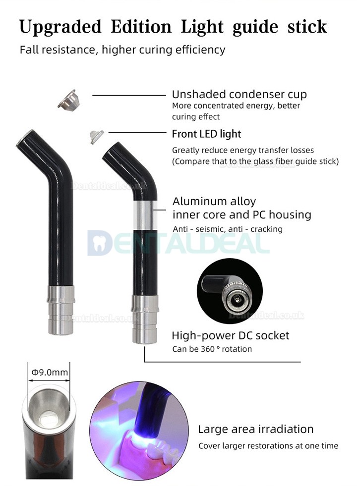 5W Dental Wired Built-in LED Curing Light Lamp 1500mw/cm2 High Indensity Silver